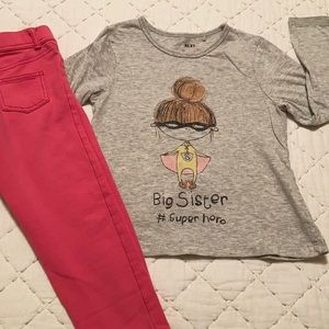 Big Sister #Super hero tee & jegging set